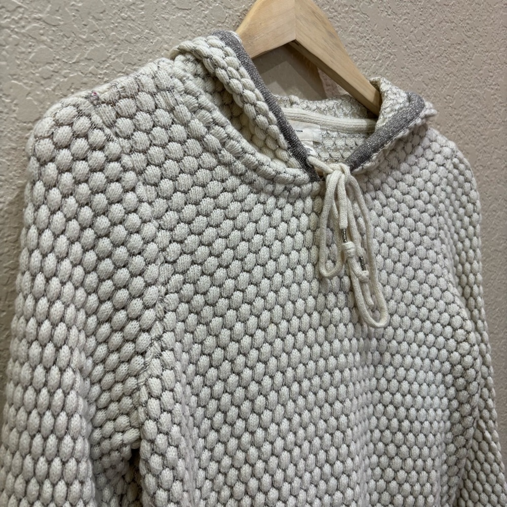 Anthropologie | Sleeping on Snow Hooded Knit Sweater Soft Cotton Angora Blend - Picture 4 of 11